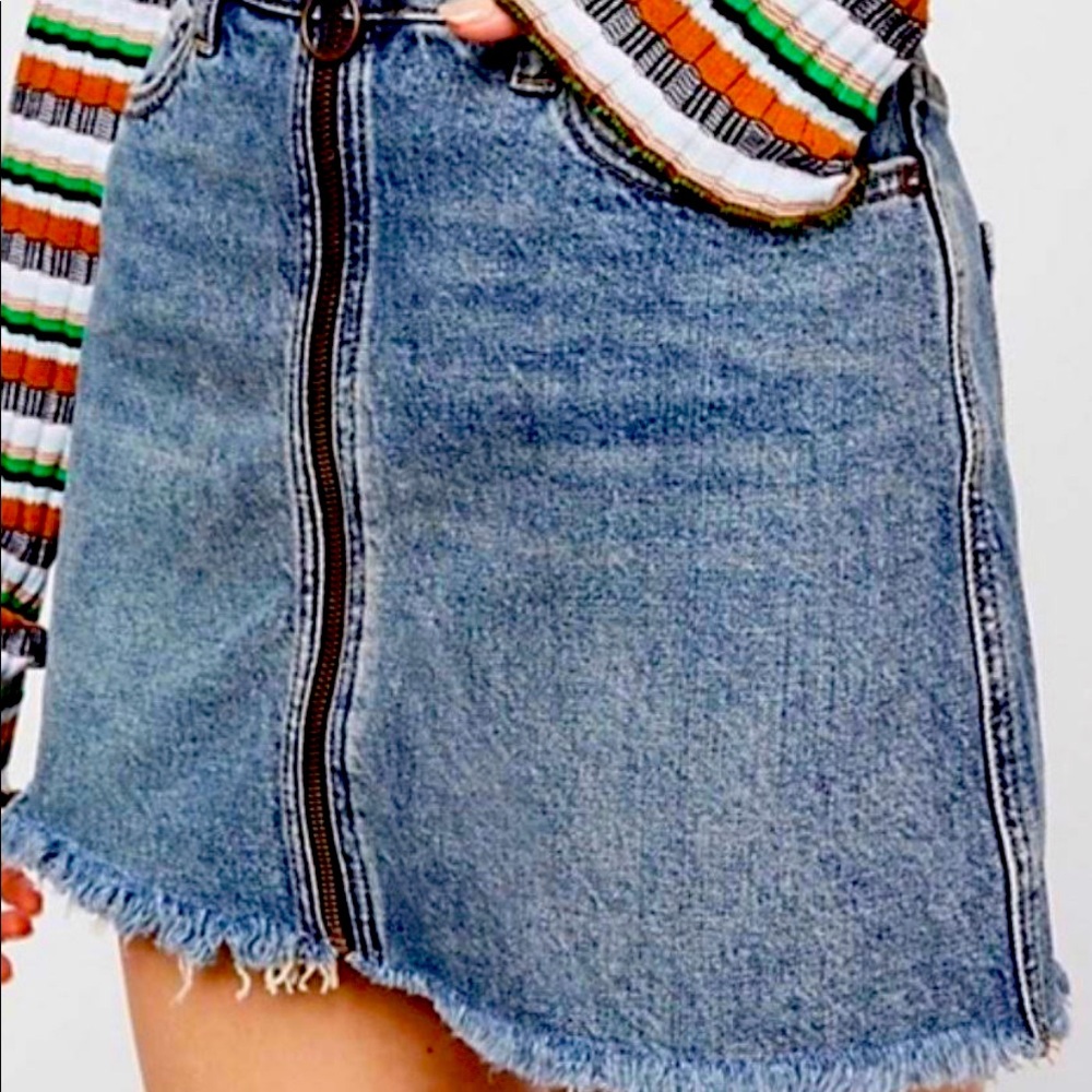 We The Free Denim Zipper Skirt - size 27